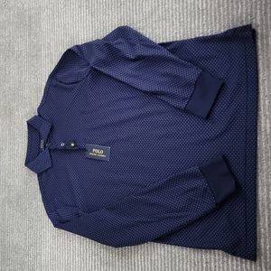 Polo Ralph Lauren Long Sleeve Men's Navy Blue Polka Dot Slim Fit Shirt Sz M